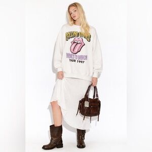 American Eagle Rolling Stones Bridges to Babylon 1997 Tour Sweatshirt Oversized